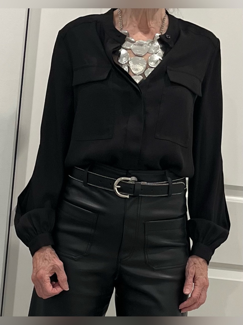WHITE HOUSE BLACK MARKET Black Blouse, Size XXS